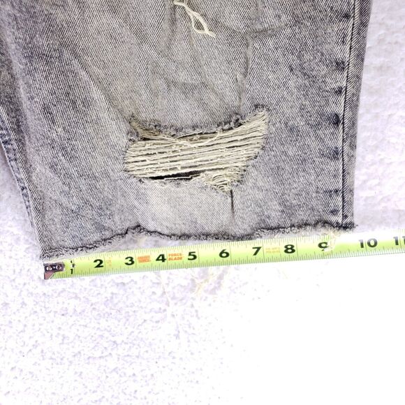 Denim Co Jean Shorts Denim Cotton Mens SZ 34 Blue Yellow VTG 90s Button Fly Y2K - Picture 5 of 12